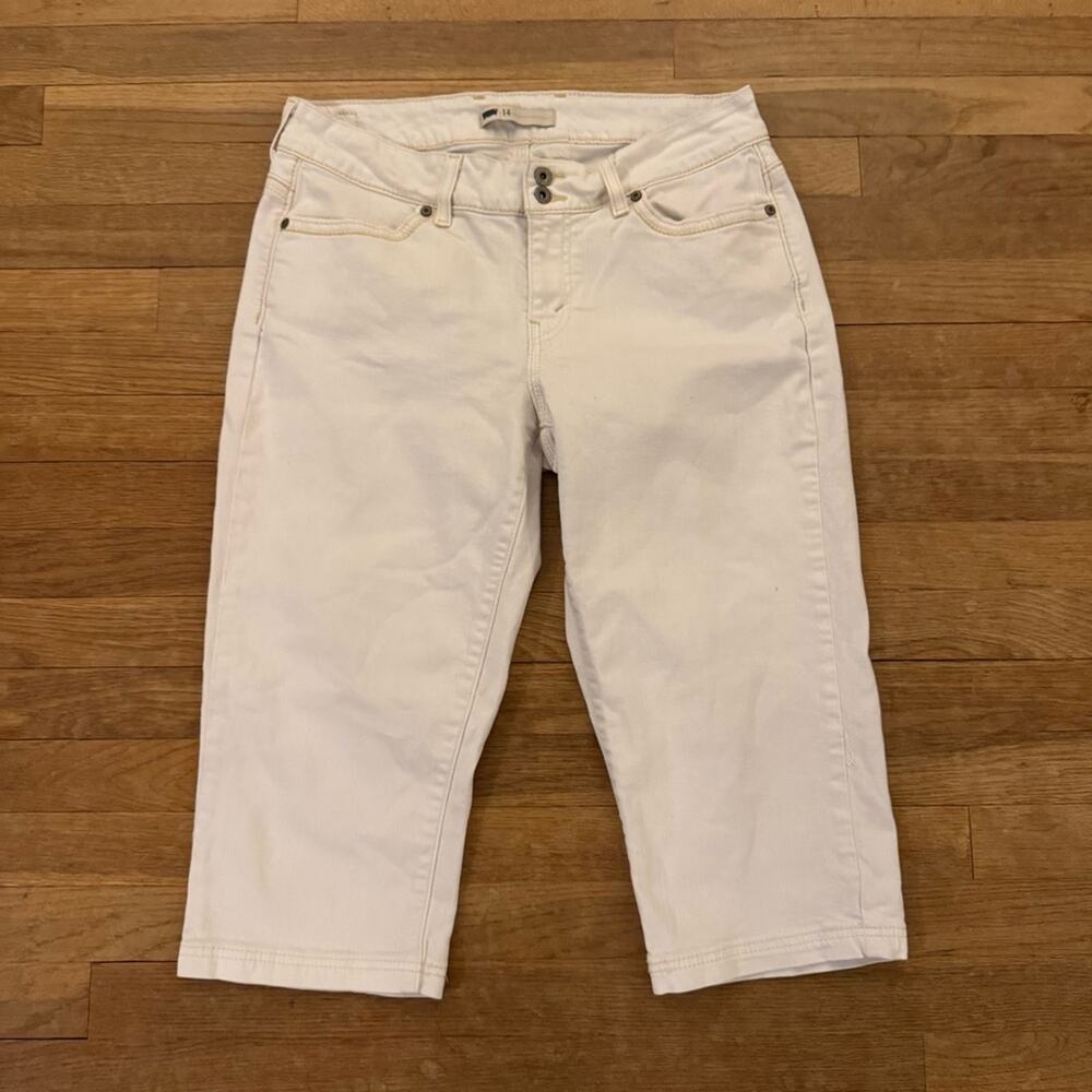 Levi's off-white mid rise cropped chino pants size 14 b46